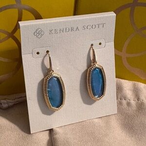 Kendra Scott Gold Framed Blue Stone Earrings